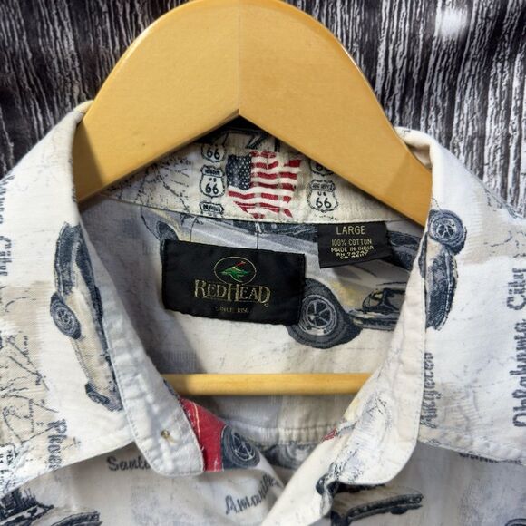 Large Redhead Casual Button Down Cars - Picture 3 of 3